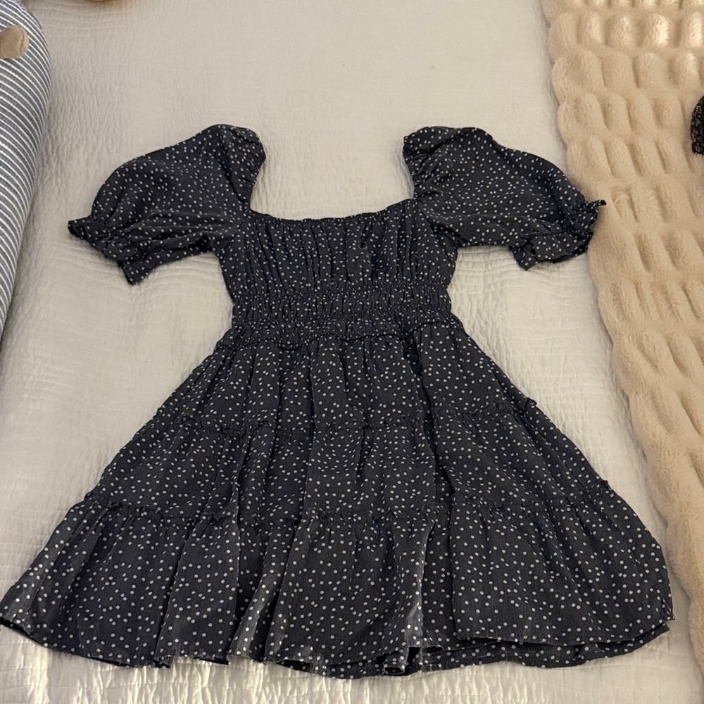 Francesca's Collections Black and White Polka Dot Mini Dress
